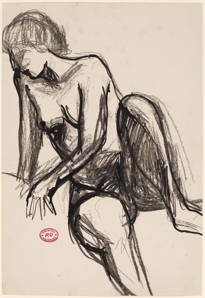 Untitled [seated female nude with short hair]