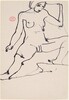 Untitled [seated female nude with legs apart] [recto]