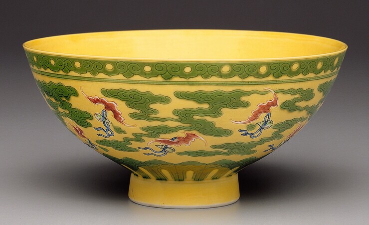 China antique Porcelain Ming jiajing blue glaze High foot cup bowl Collection 