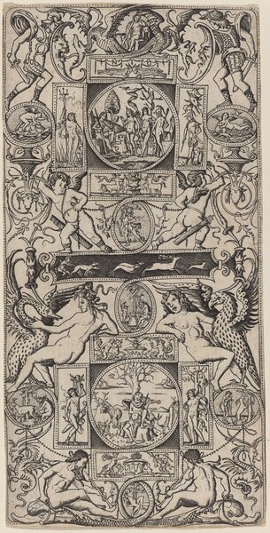 Ornament Panel with Orpheus and the Judgment of Paris