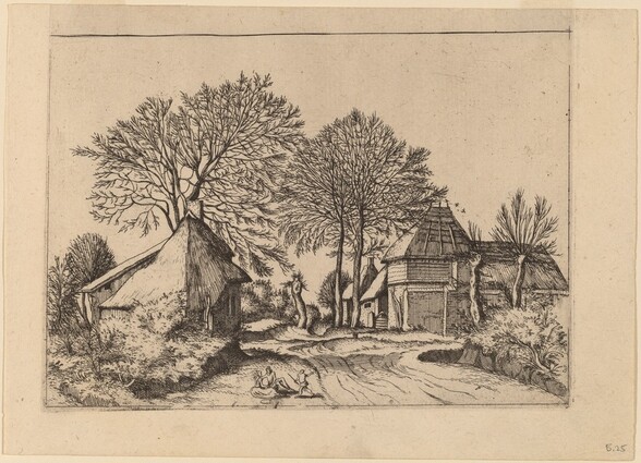 Road with Barn and Cottages