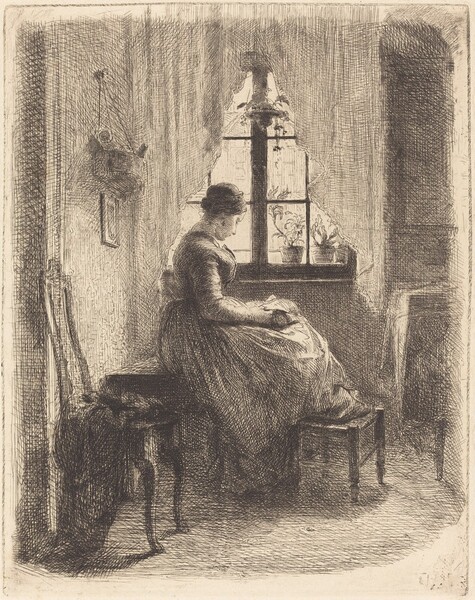 Young Woman Reading by a Window