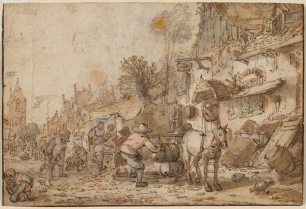 Isack van Ostade, Workmen before an Inn, c. 1645