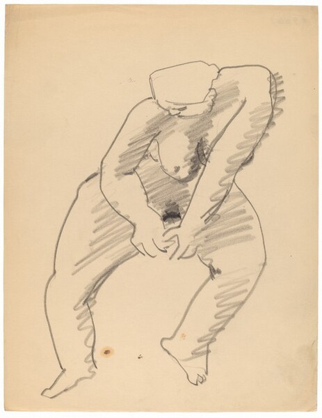 Seated Nude Leaning to the Right, Head Lowered