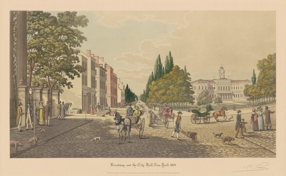 Broadway and the City Hall, New York, 1819