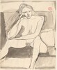 Untitled [seated female nude before a large cushion] [recto]