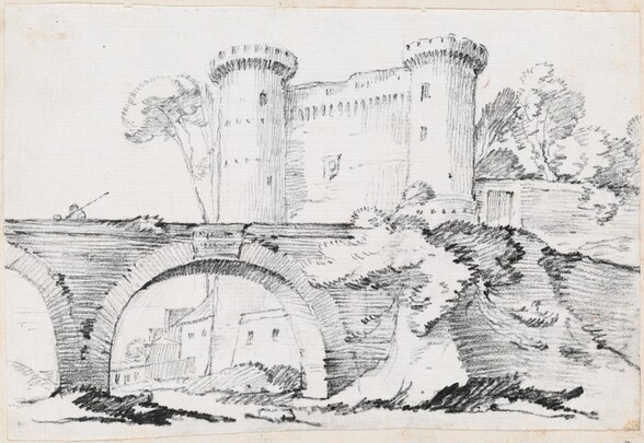 A Stone Bridge and the Fortified Entrance to a Town