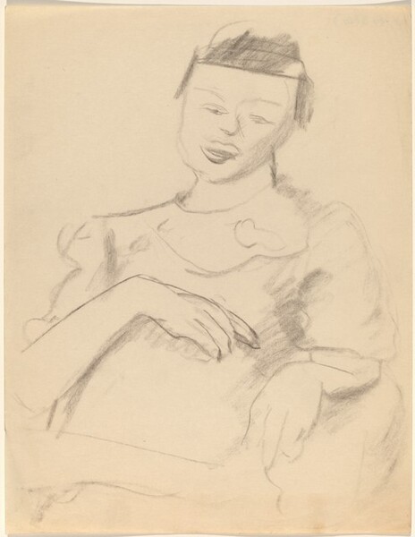 Half-Length Portrait of Seated Woman Facing Front