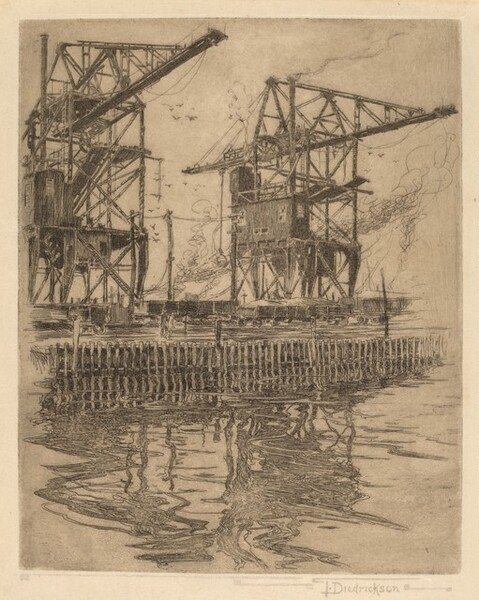 Untitled (Industrial Waterfront Scene)