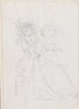 Two Seated Women with Male Figure between Them [verso]