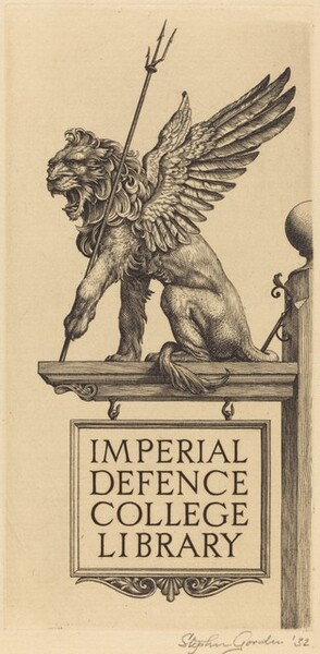 Bookplate of Imperial Defence College Library