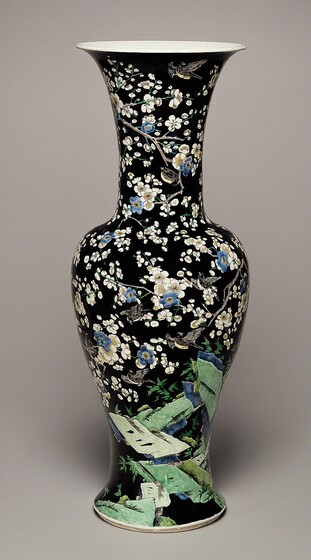 Vintage hand painted chinese porcelain vase,floral vase,hand painted vase chinese decor Set of 3 vases vintage ceramic vase chinese vase