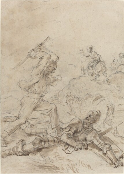 The Muleteer Attacking Don Quixote as He Lies Helpless on the Ground