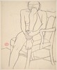 Untitled [seated nude with resting her head on her retracted leg] [recto]