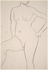 Untitled [standing female nude with left hand on hip] [recto]