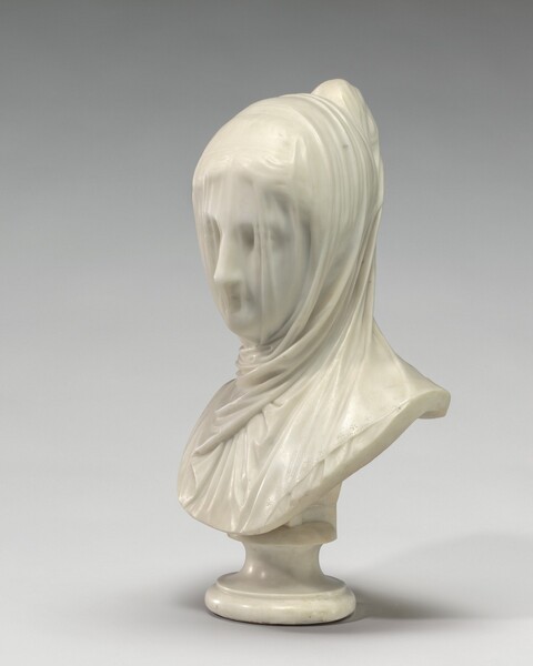 3/4 female bust with arms white finish and base