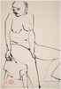 Untitled [seated female nude looking left] [recto]