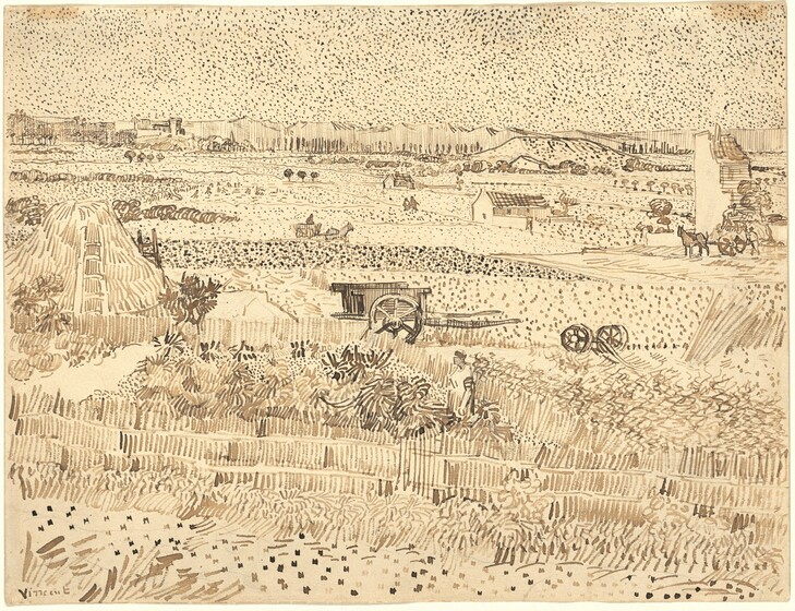 van gogh line drawings