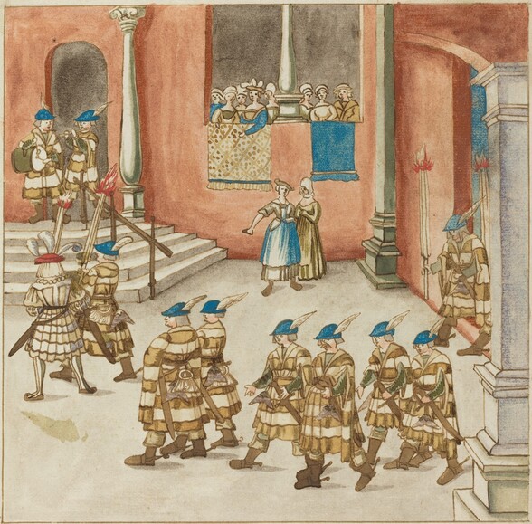 Procession of Knights Viewed by Ladies on a Balcony