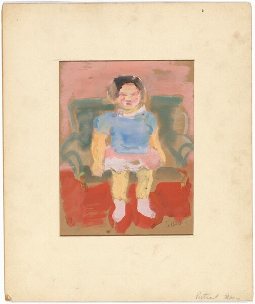 Woman Seated on a Green Chair