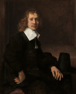 A Young Man Seated at a Table (possibly Govaert Flinck)