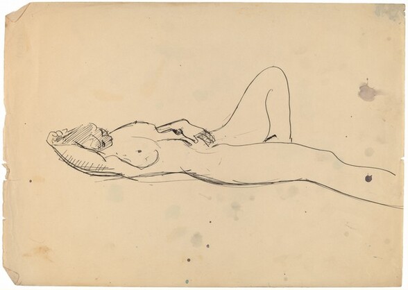 Reclining Female Nude with Left Arm Above Head