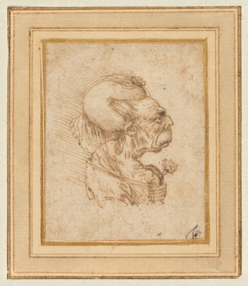 Leonardo da Vinci, Grotesque Head of an Old Woman, 1489/14901489/1490