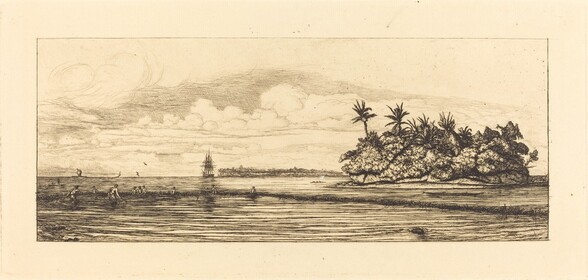 Océanie, ilots à Uvea (Wallis); Peche aux palmes, 1845 (Oceania: Fishing, Near Islands with Palms in the Uea or Wallis Group)