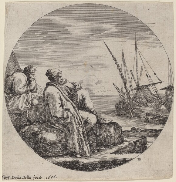 Seaport with Two Turkish Merchants