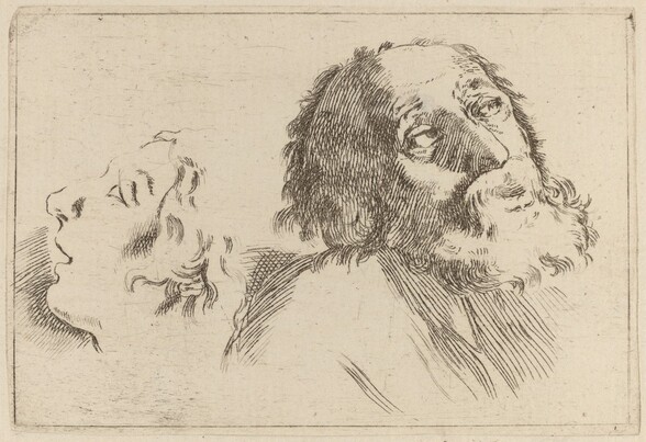 Study of Heads, One Turned to the Right and the Other Turned Left
