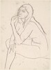 Untitled [seated female nude with left hand on chin] [verso]