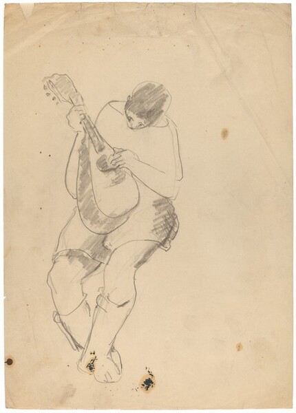 Seated Figure Playing a Lute