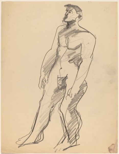 Standing Nude Man Turned to the Left, Arms at Side