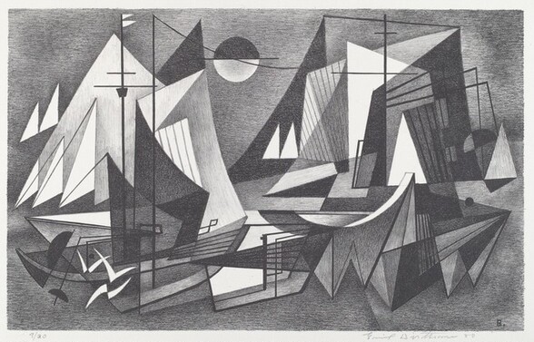 Untitled (Abstracted sailboats)