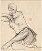 Untitled [seated female nude leaning left on her crossed arms] [recto]