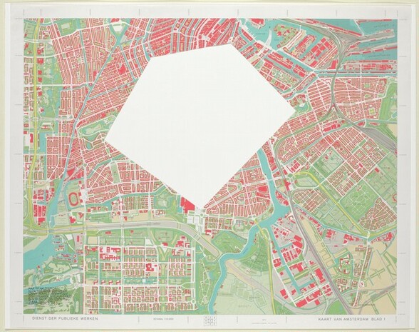Map of Amsterdam with the Area between Emma-Plein, Europa-Plein, Ooster Park, Nieuwmarkt, and Bus Station Removed