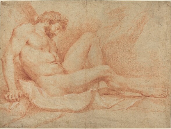 Academic Nude Study of a Seated Male