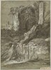 A Waterfall with Ruins (verso)
