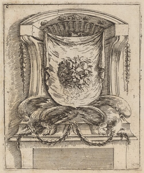 Architectural Motif with a Drape with Fruit
