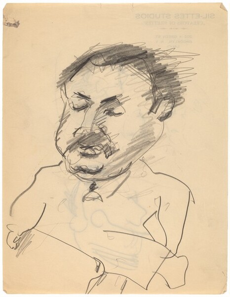 Caricature Head of Man with Mustache [recto]
