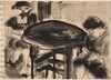 Two Women Seated at Round Table [recto]