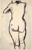 Untitled [back view of standing nude with her left arm raised] [verso]