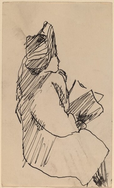Seated Woman Wearing a Hat, Turned to Right