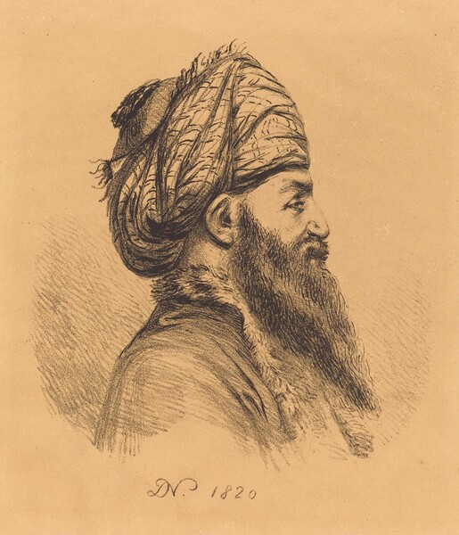 Profile Head of Oriental in Turban