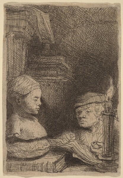 <p>Rembrandt van Rijn, Man Drawing from a Cast, c. 1641