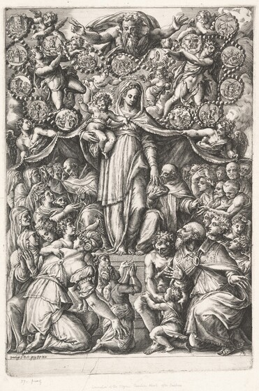Cherubino Alberti, The Virgin of the Rosary with Saint Dominic and a Monk, c. 1570