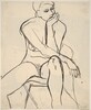 Untitled [seated female nude gazing to her left] [verso]