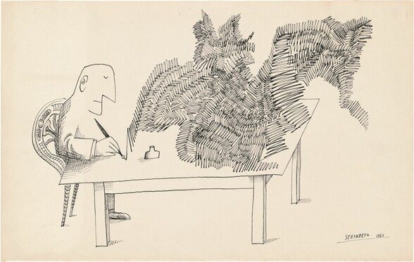 Untitled (Man at a Table, Drawing)
