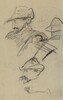 Three Studies of a Man Wearing a Hat [recto]