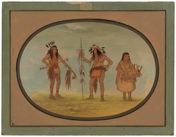 Two Ojibbeway Warriors and a Woman